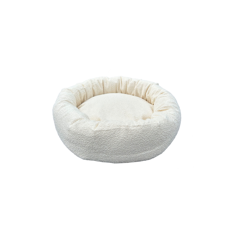 Round Boucle Pet Bed Cream