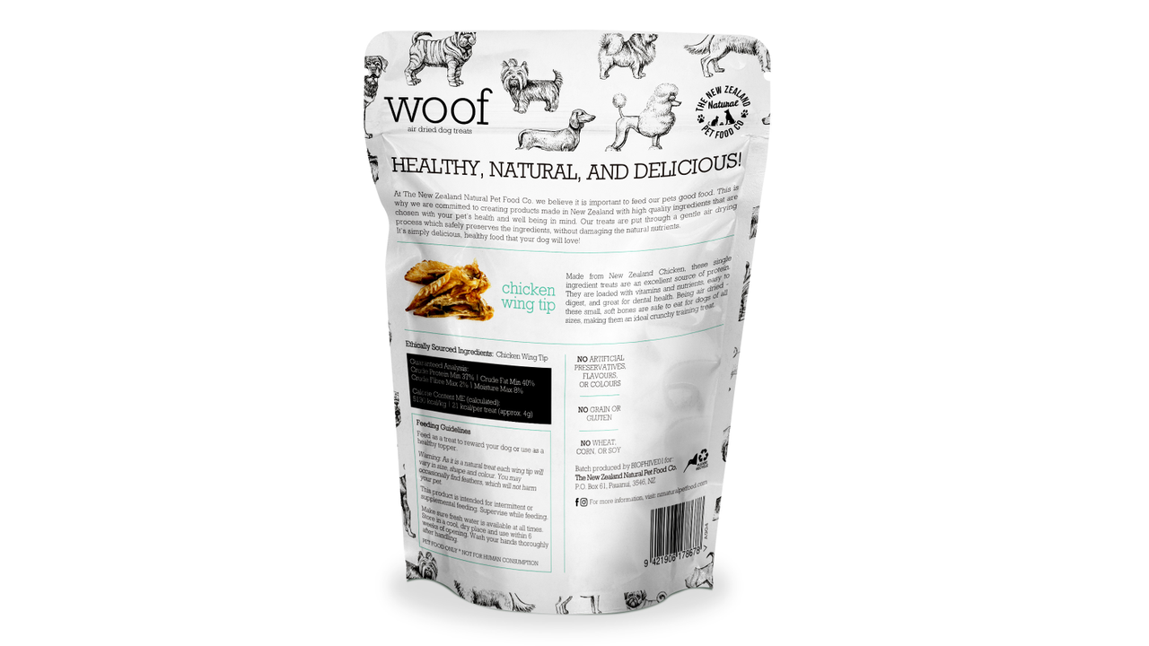 Woof Chicken Wing Tip Treat 50g