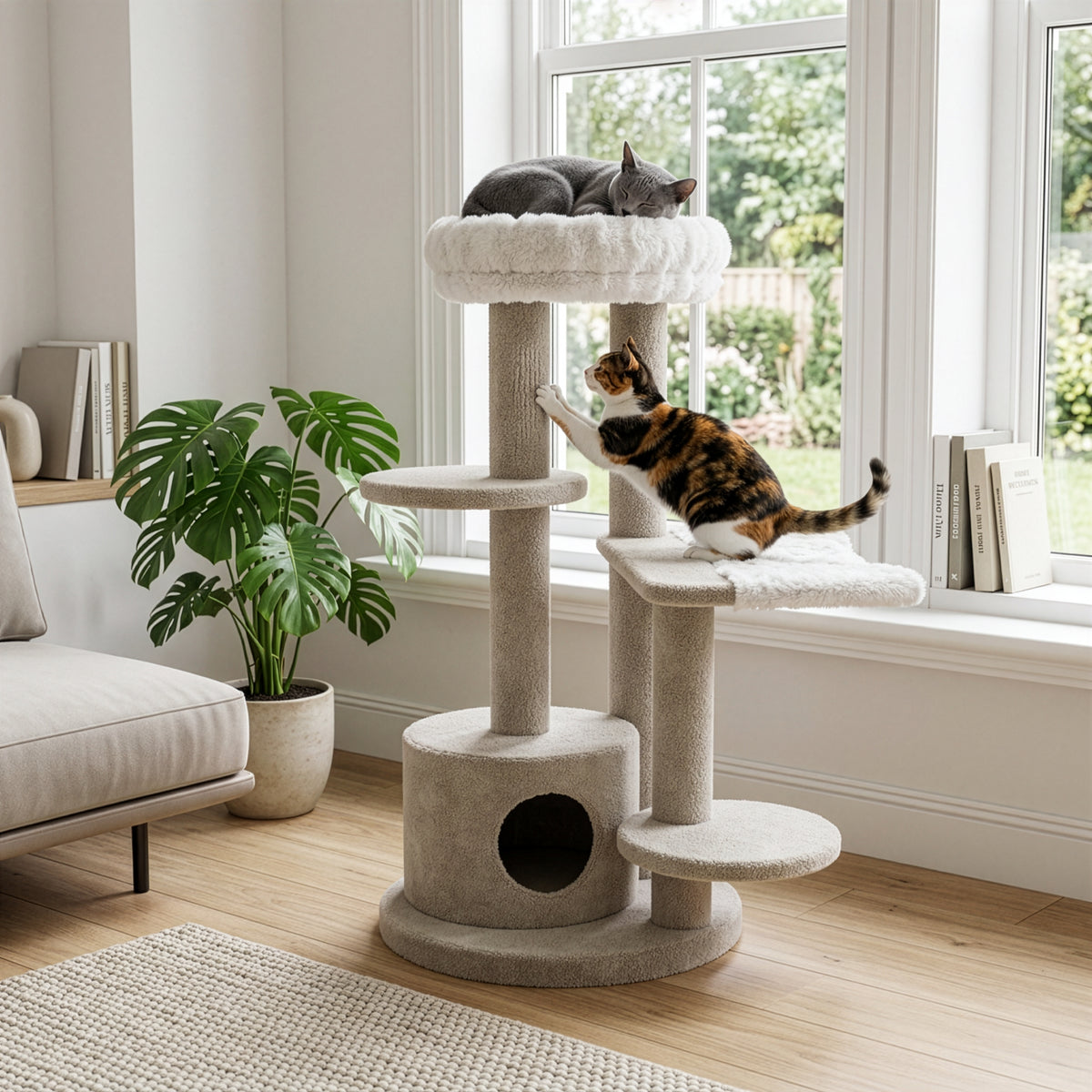 Tigga Carpet Cat Tree Christchurch Cream
