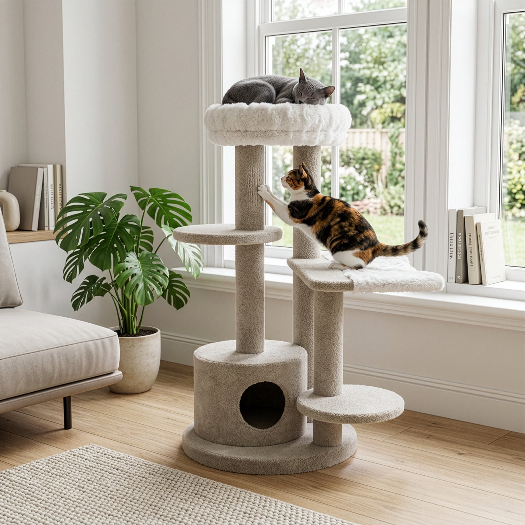 Tigga Carpet Cat Tree Christchurch Cream
