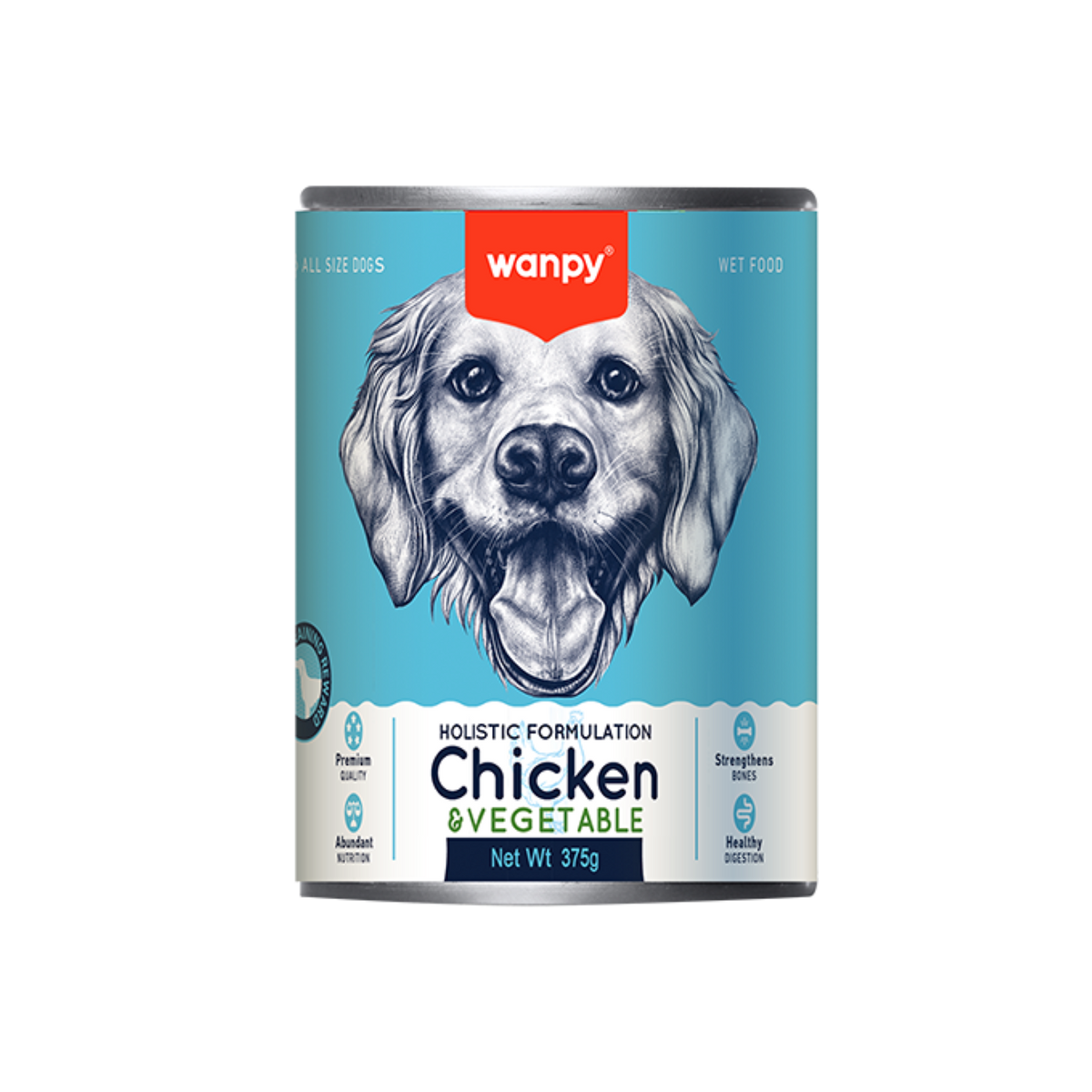 Wanpy Dog Can 375g Chicken and Vegetable