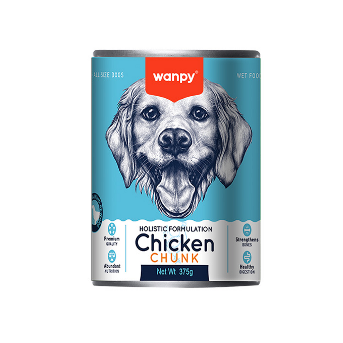 Wanpy Dog Can 375g Chicken Chunk