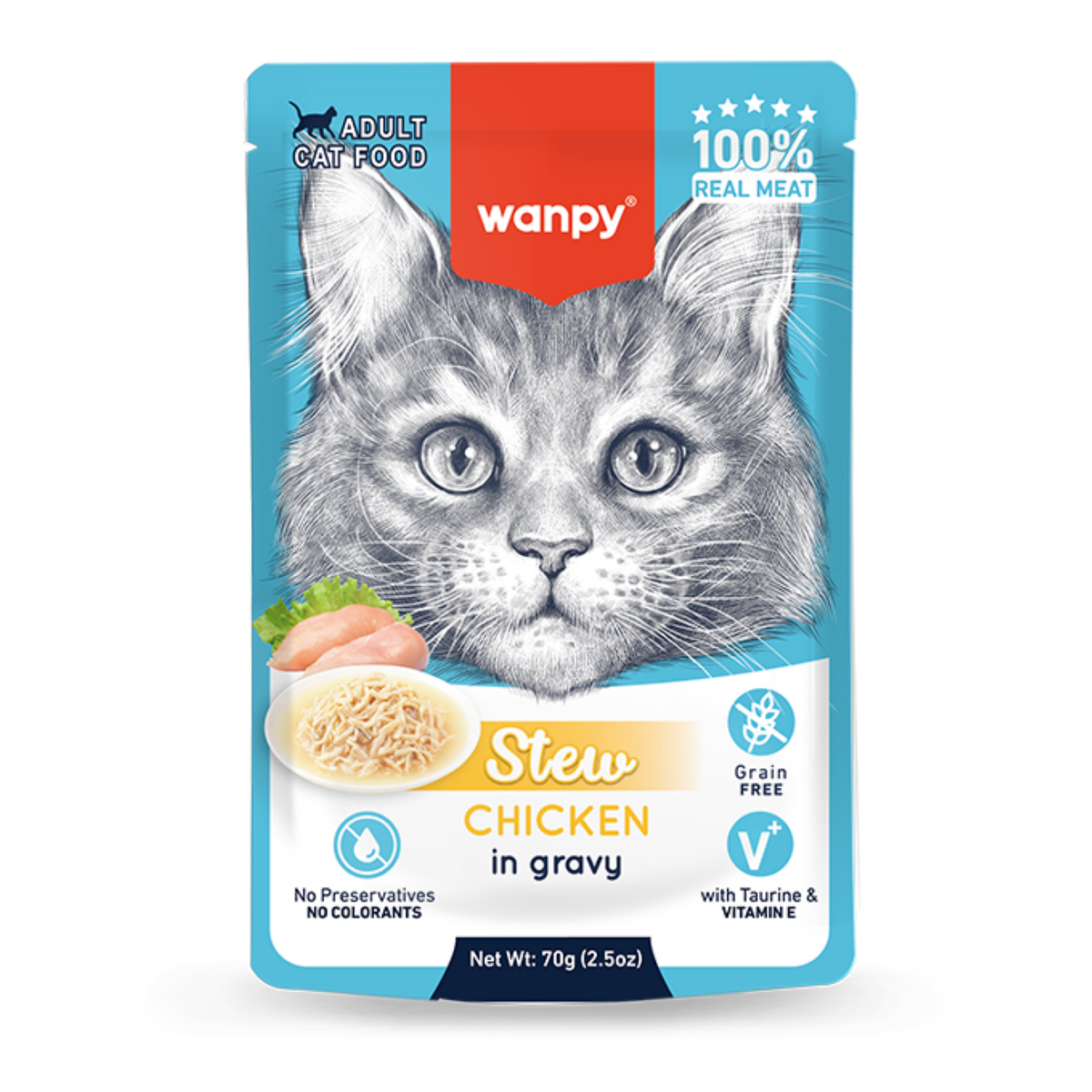 Wanpy Cat Pouch 70g Chicken Stew
