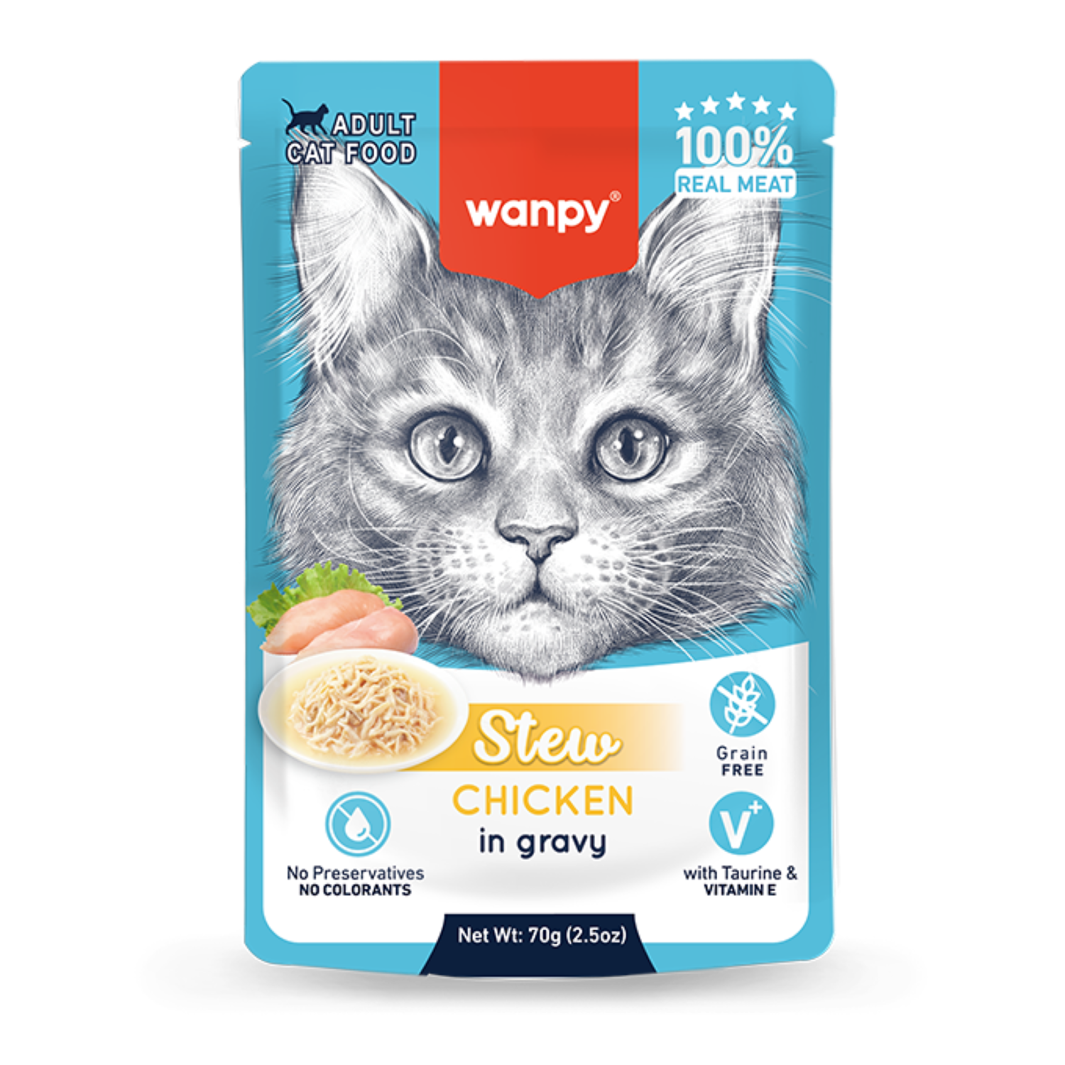 Wanpy Cat Pouch 70g Chicken Stew