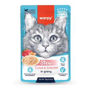Wanpy Cat Pouch 70g Tuna and Shrimp Stew