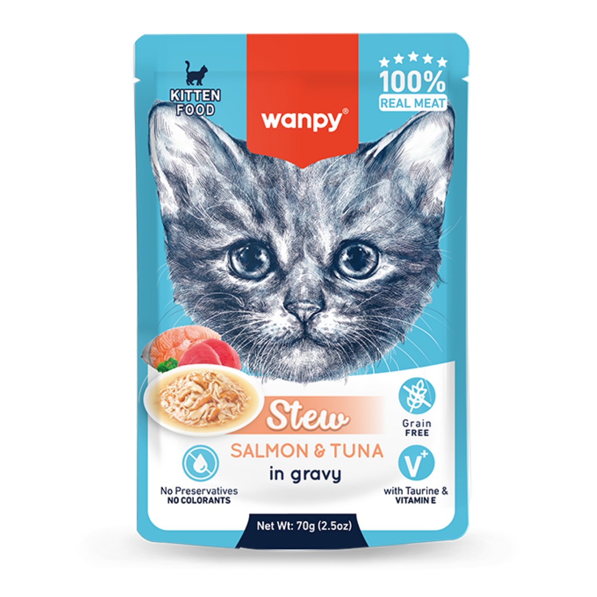 Wanpy Kitten Pouch 70g Salmon and Tuna Stew