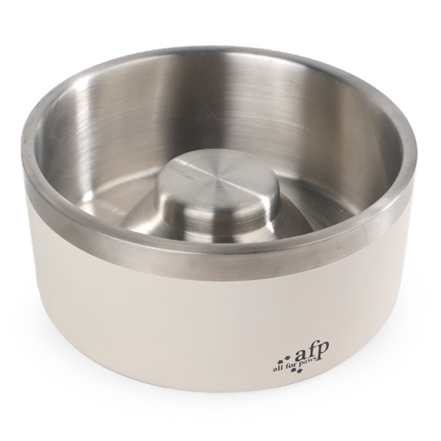 All For Paws  Lifestyle Dog Slow Feeding Stainless Steel Bowl