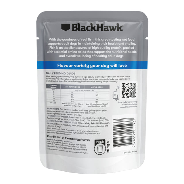Black Hawk Original Adult Fish & Vegetables 85g
