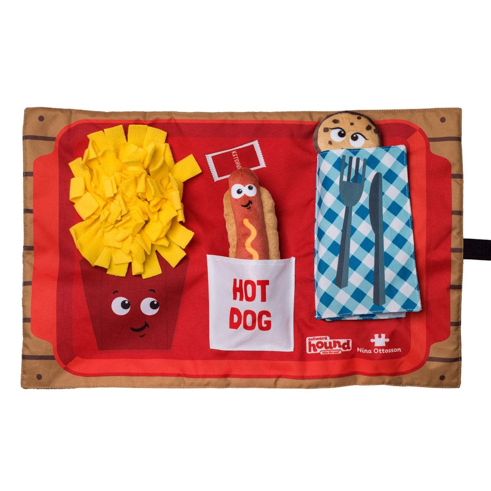 Outward Hound Activity Matz Fast Food Fun Dog Puzzle Mat, Multicolored
