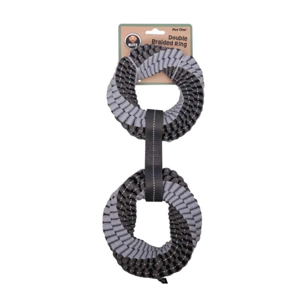 Dog Toy Blitz Double Braided Ring Grey