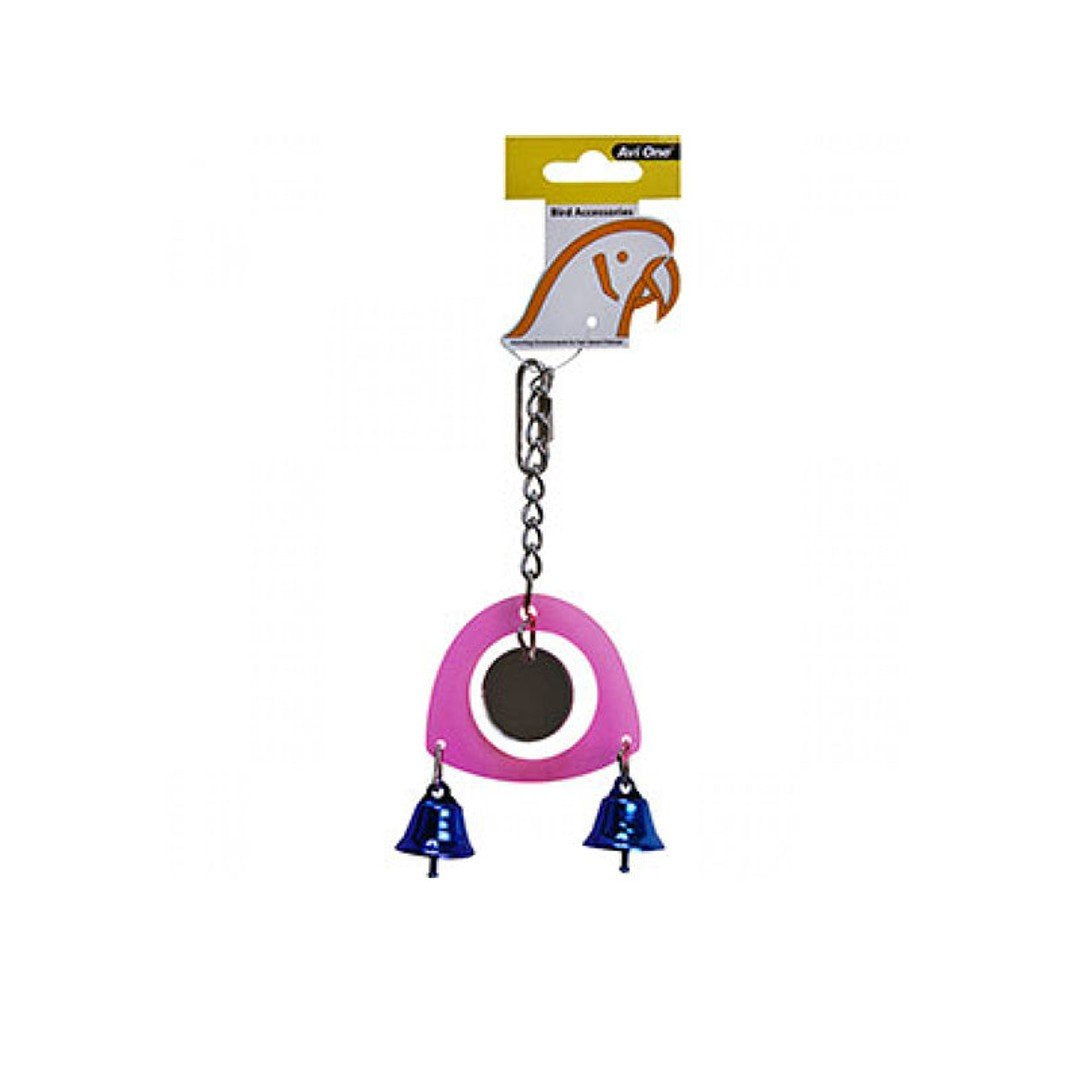 Mirror With 2 Bells Acrylic Bird Toys