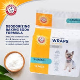 Arm & Hammer Xsm. Male Wraps-9" -14" Waist - 12 Pack