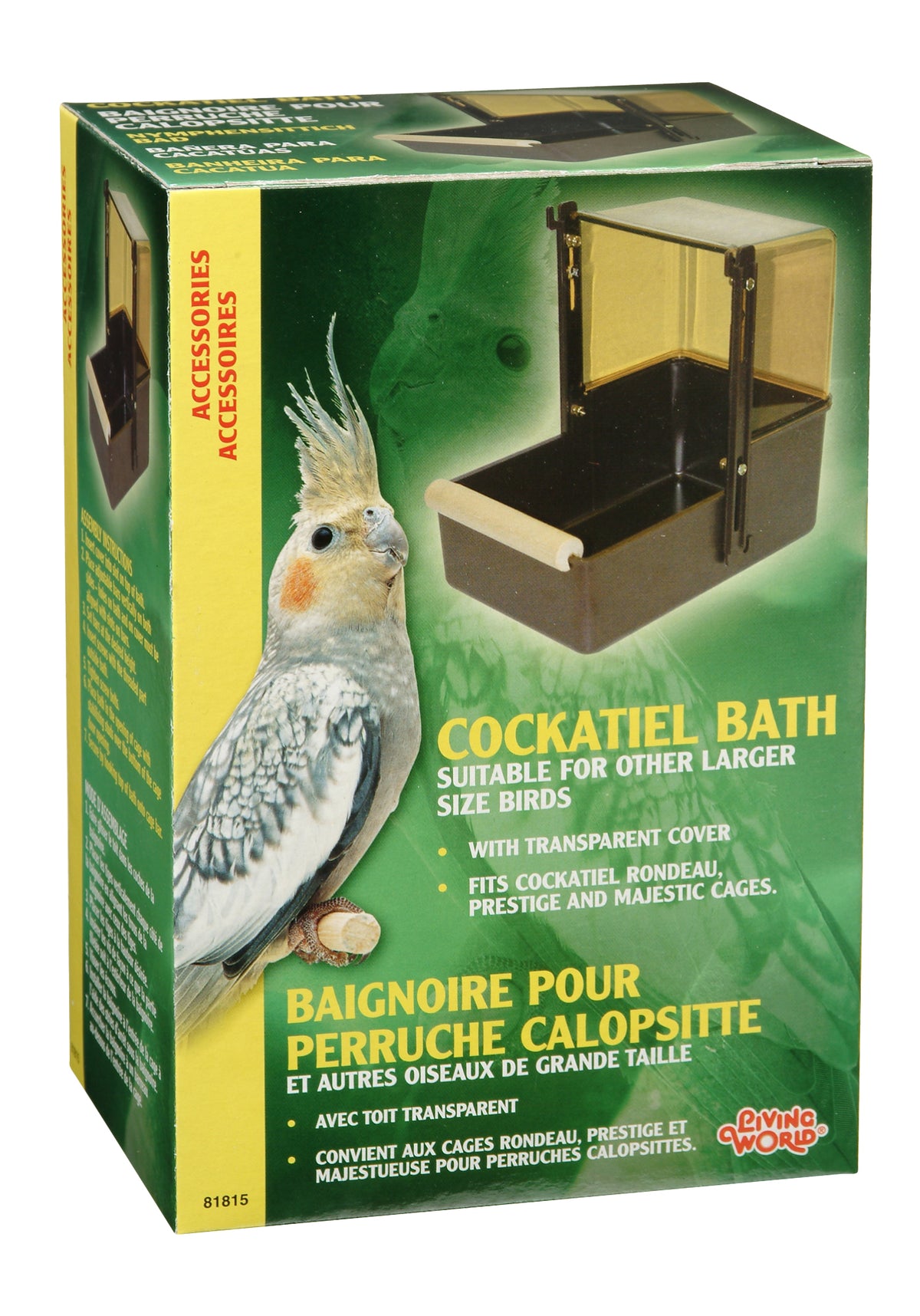 Living World Deluxe Bird Bath Outside Cage