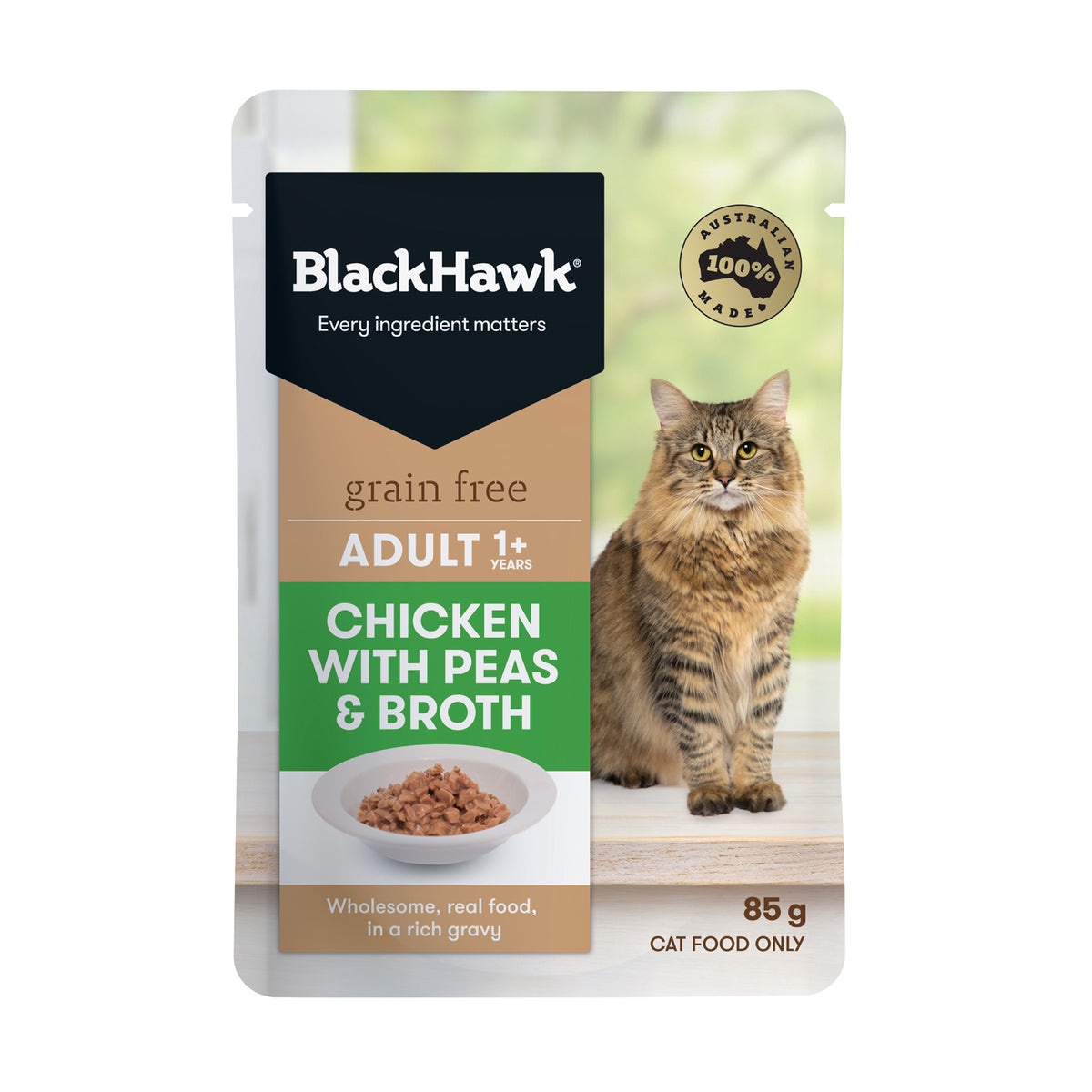 Black Hawk Cat Chicken and Peas Pouch