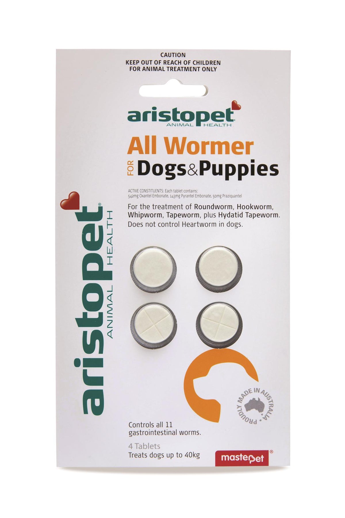Aristopet All Wormer Dog/Pup 4pk