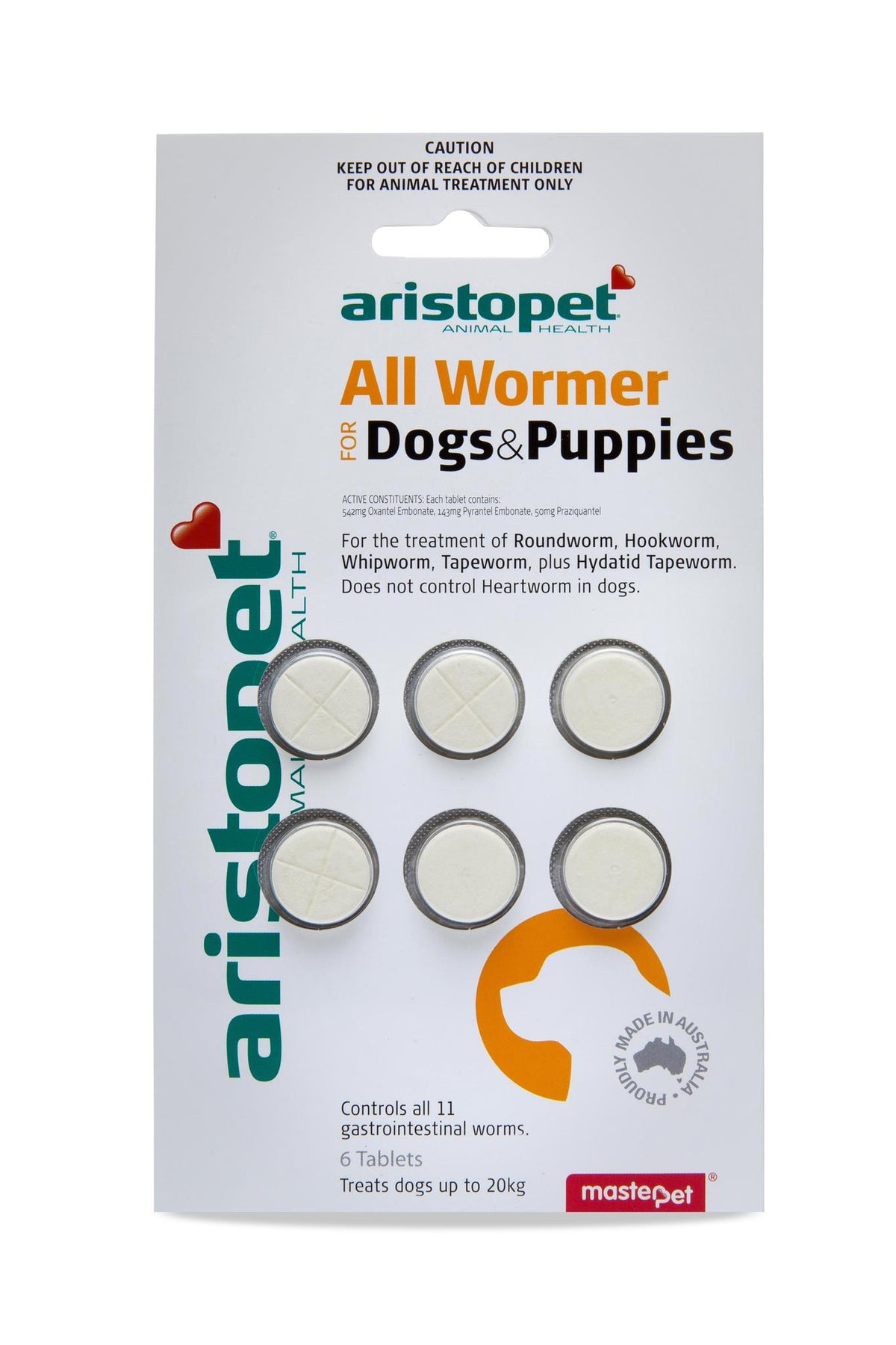 Aristopet All Wormer Dog/Pup 6pk