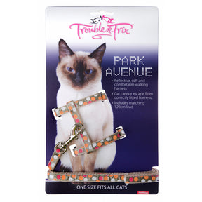 Trouble & Trix Cat Harness Set Park Ave